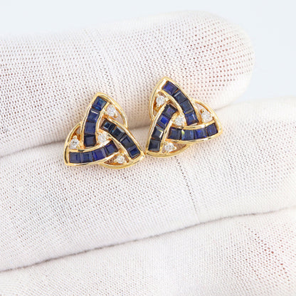 Blue Sapphire Earring 14K Gold