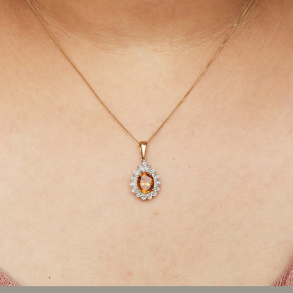 Citrine Pendant 14K Gold
