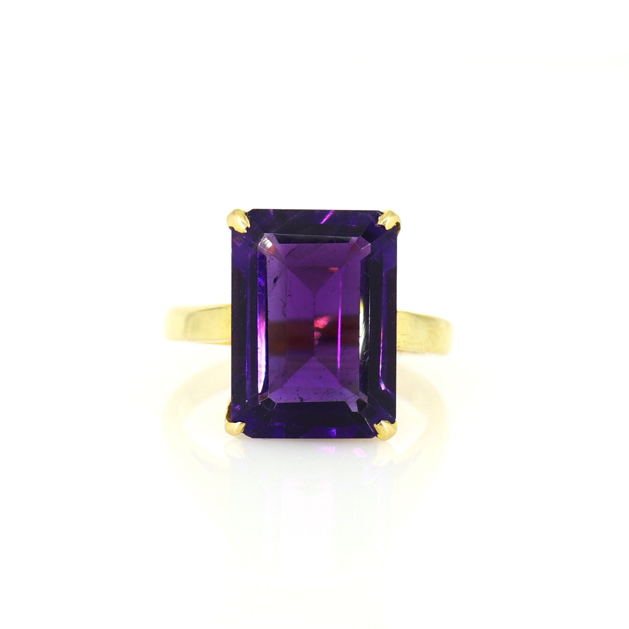 Stunning Handmade Amethyst Ring 18K Gold