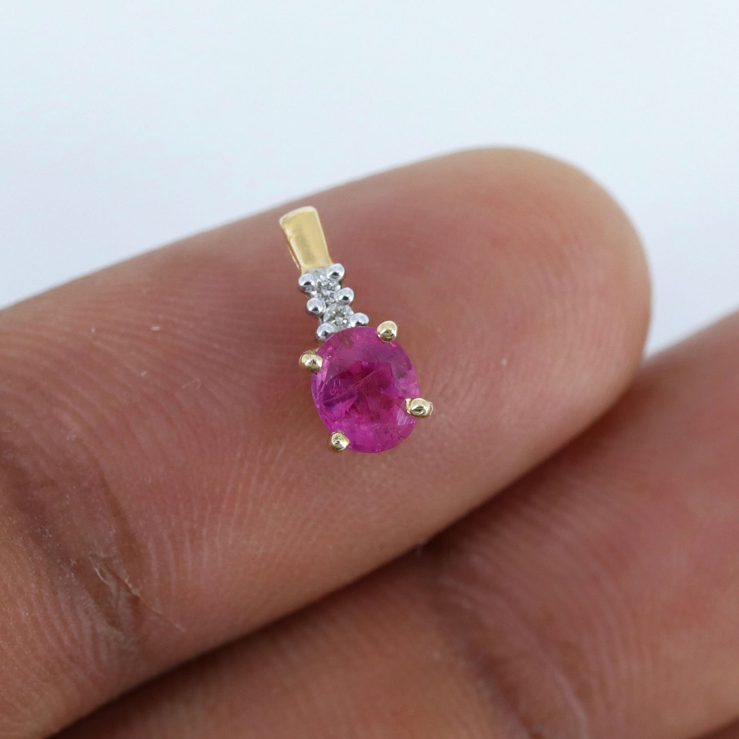 Genuine Ruby Necklace 14K Gold