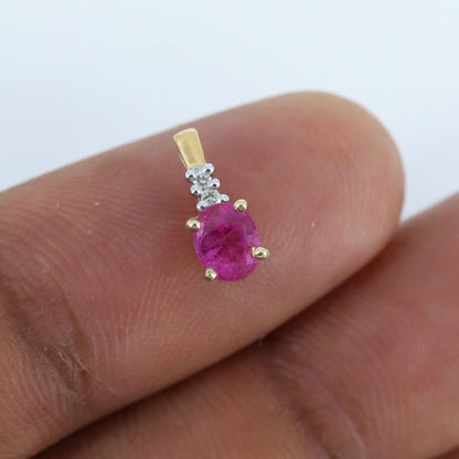 Genuine Ruby Necklace 14K Gold
