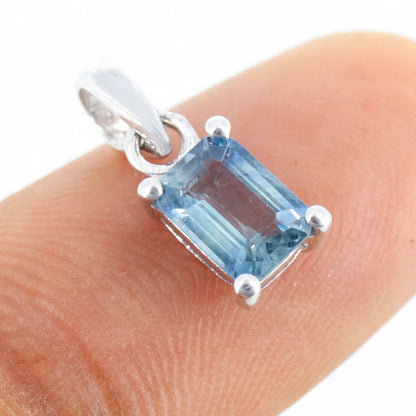 Blue Sapphire Necklace Silver