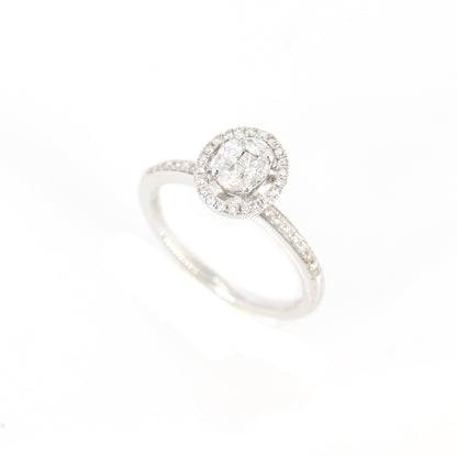 0.34 Halo Engagement Ring 18K Gold