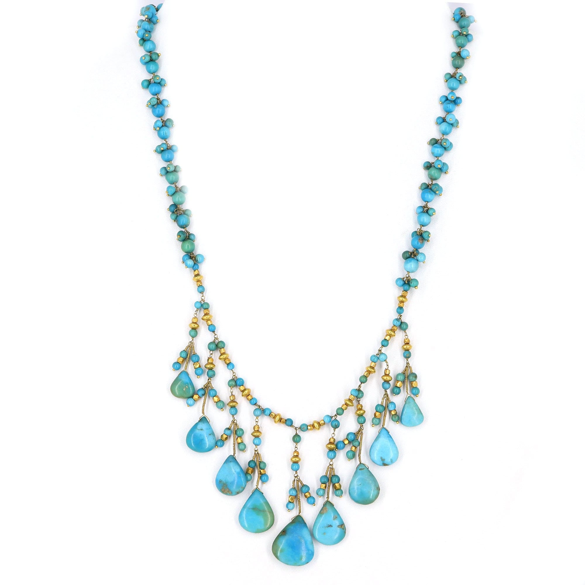 Arizona Turquoise Sleeping Beauty Necklace 18K Gold