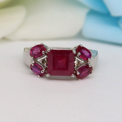 Handmade Ruby & Ring Silver
