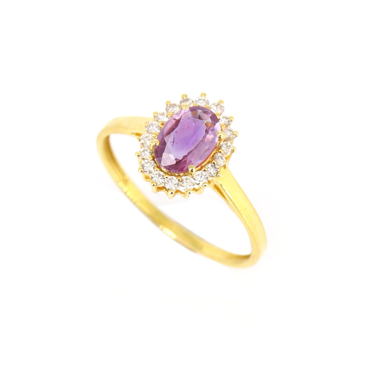 Yellow Pink Sapphire Eternity Ring 18K Gold