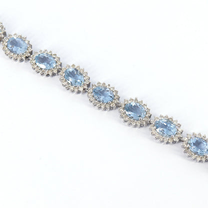 Oval Cut Aquamarine & Bracelet Silver