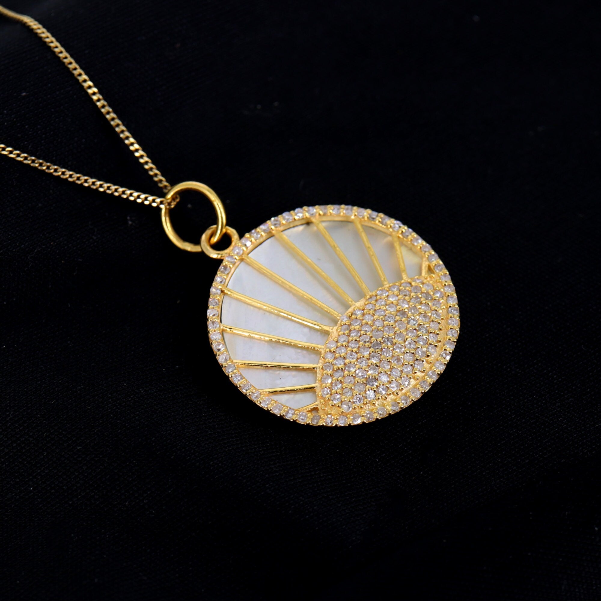 Coin Medallion Evil Eye Pendant Gold