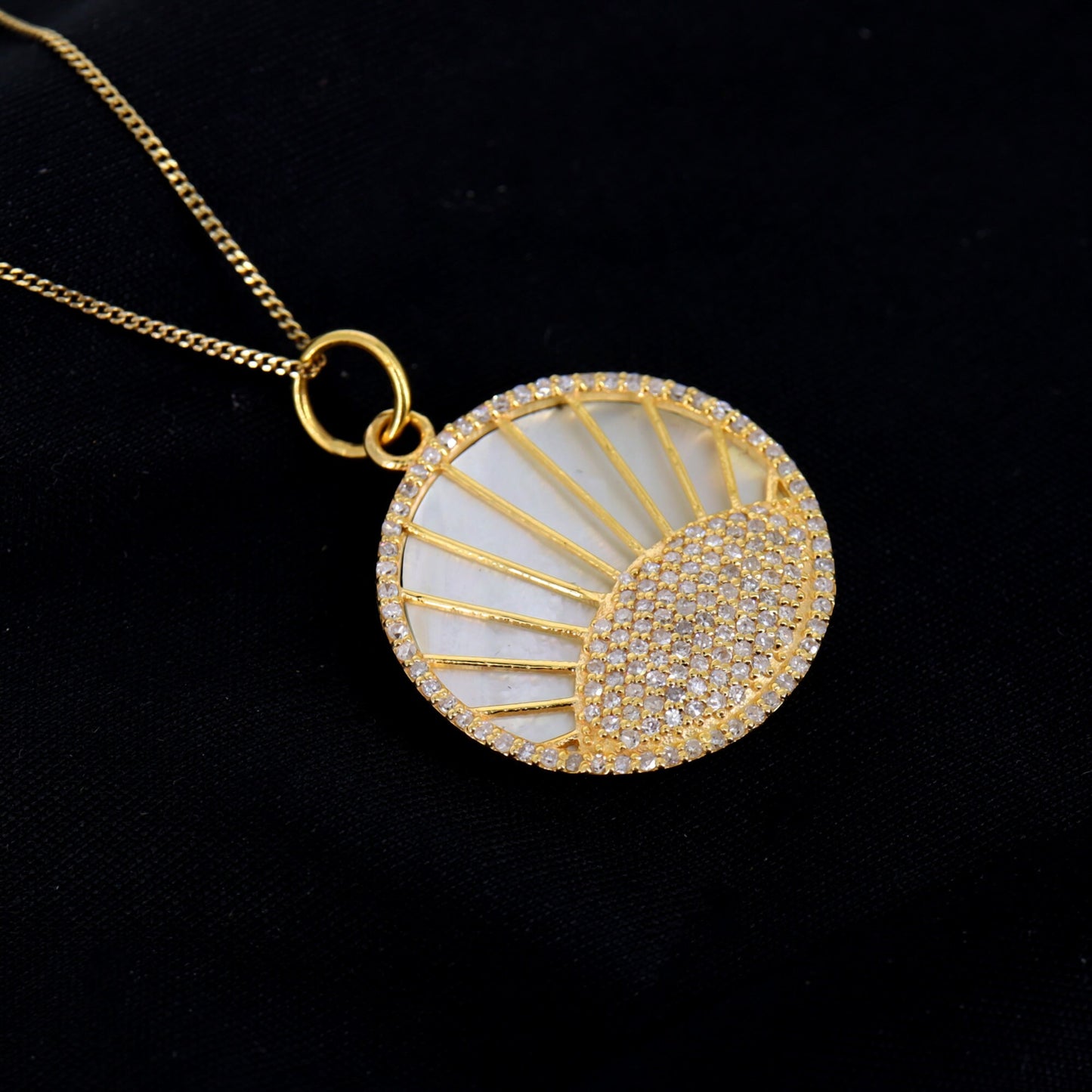 Coin Medallion Evil Eye Pendant Gold