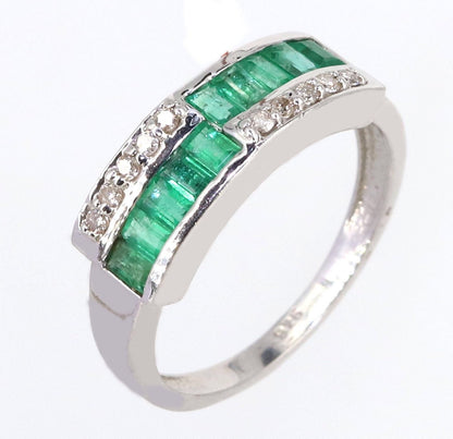 Emerald Ring Silver