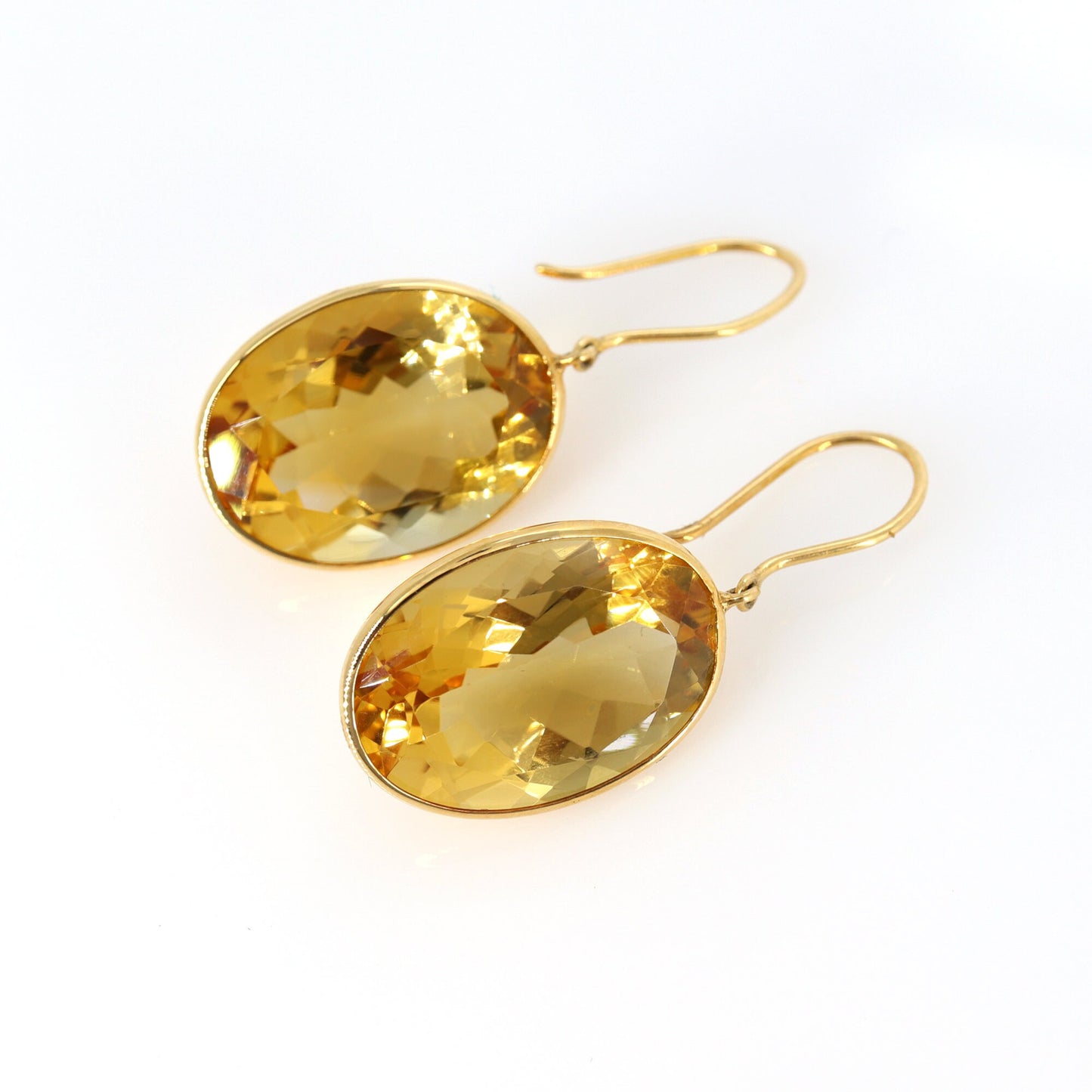Top Quality Citrine Stone Earring 18K Gold