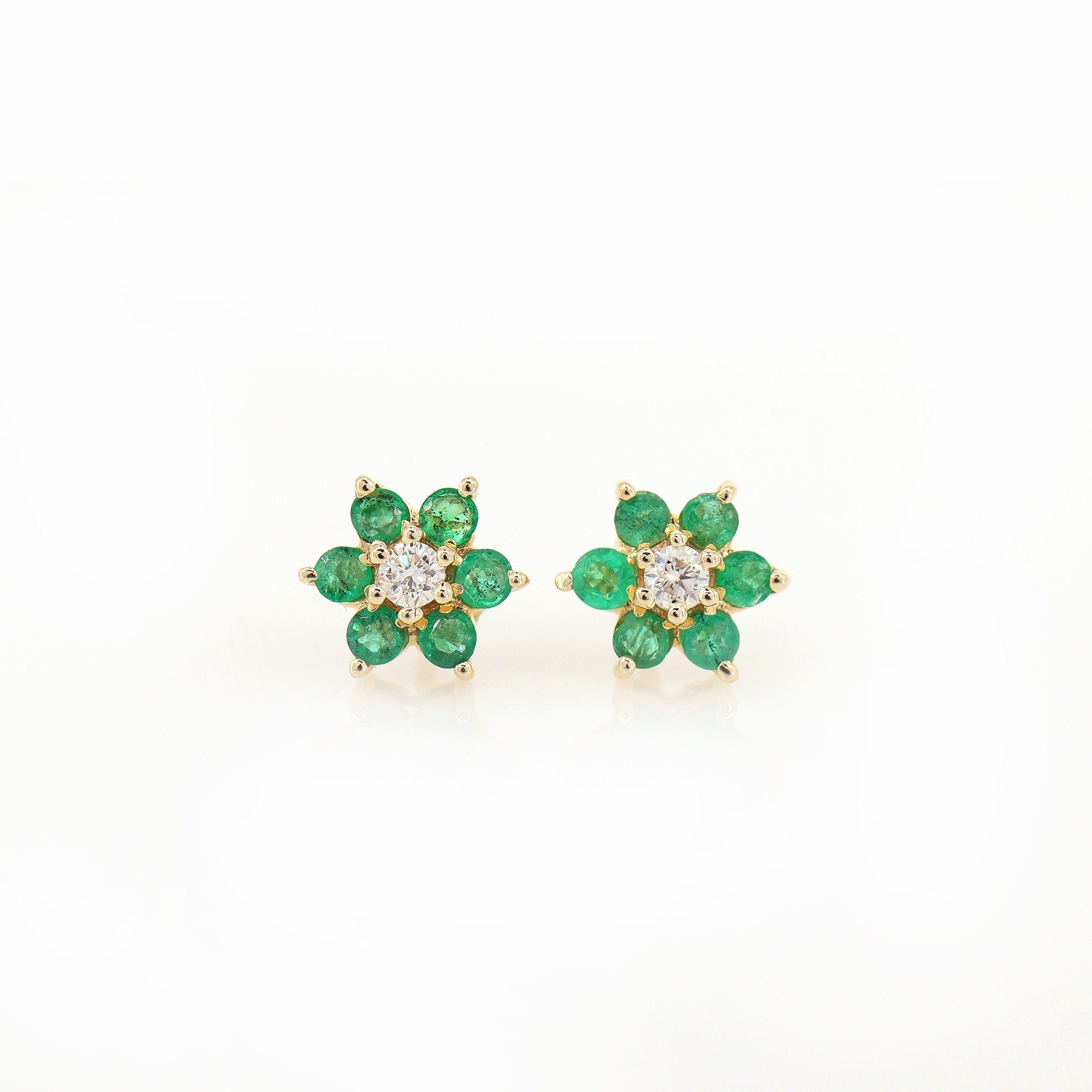 Yellow Emerald Studs Cute Studs Emerald Studs Studs As Gifts Gifts Dainty Studs 14K Gold