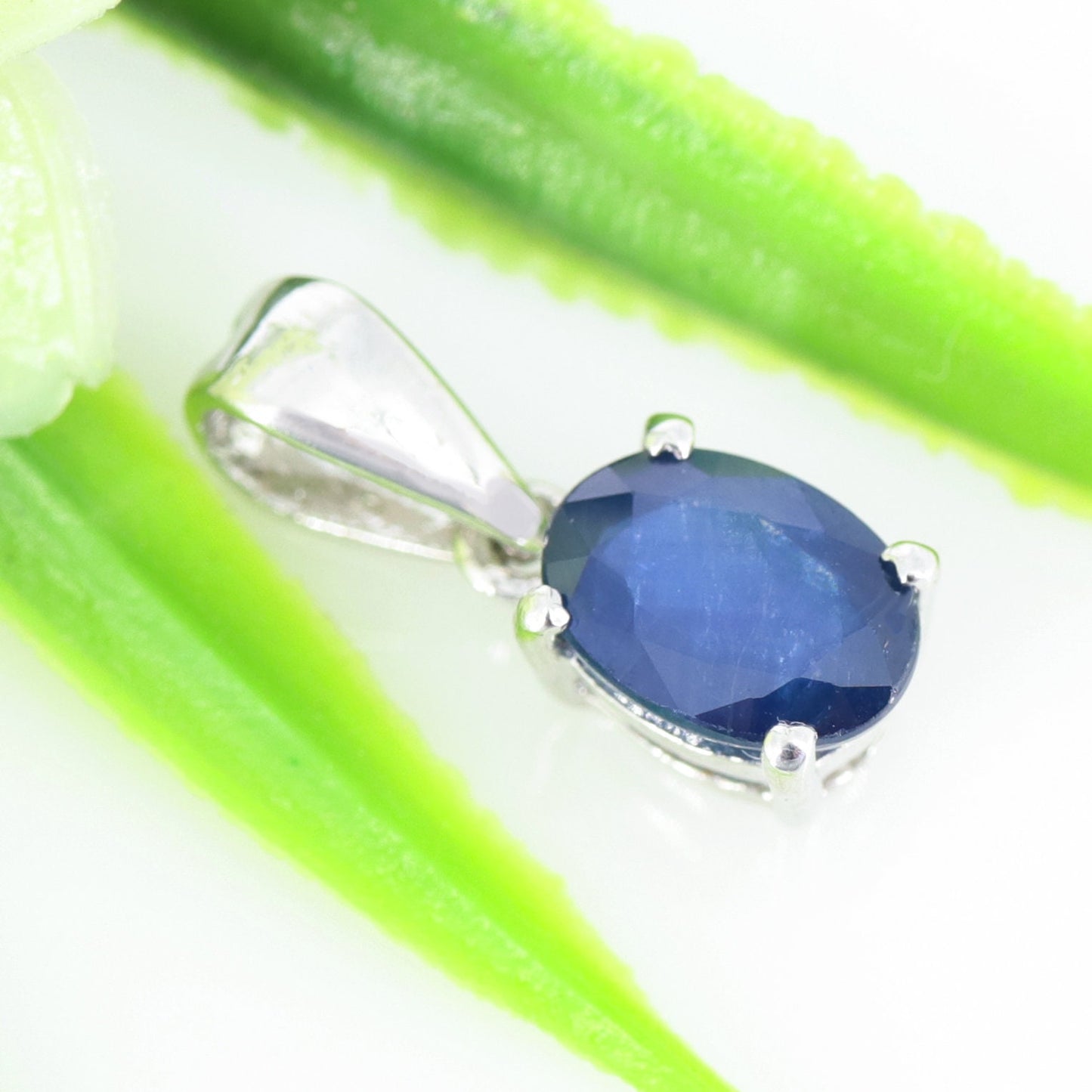Blue Sapphire Necklace Silver