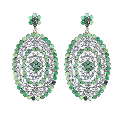 Victorian Stylish Chrome Diopside Gemstone Earring
