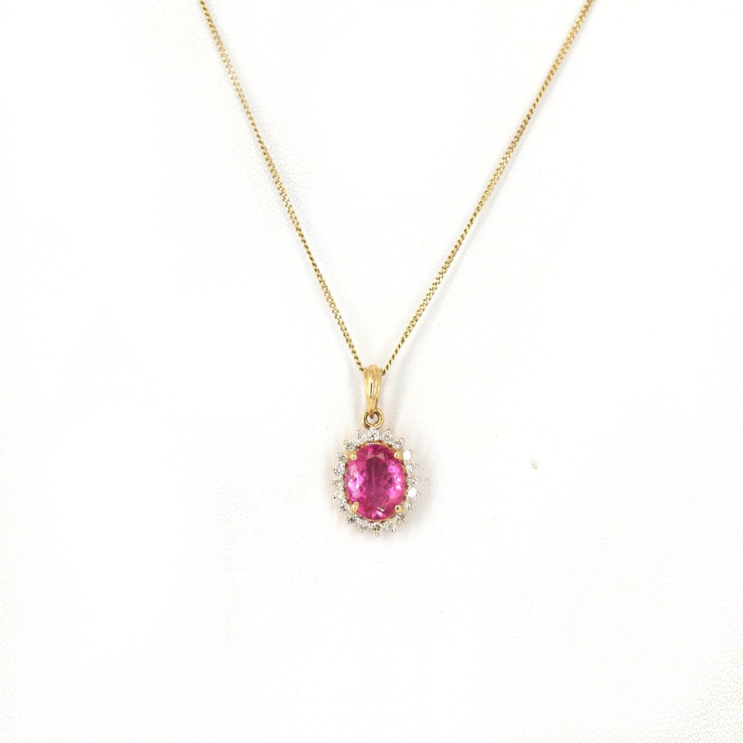 Pink Tourmaline Pendant 14K Gold