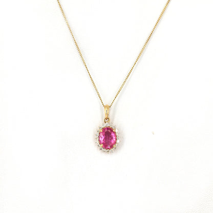 Pink Tourmaline Pendant 14K Gold