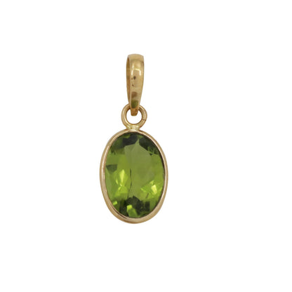 Peridot Oval Cut Necklace 14K Gold