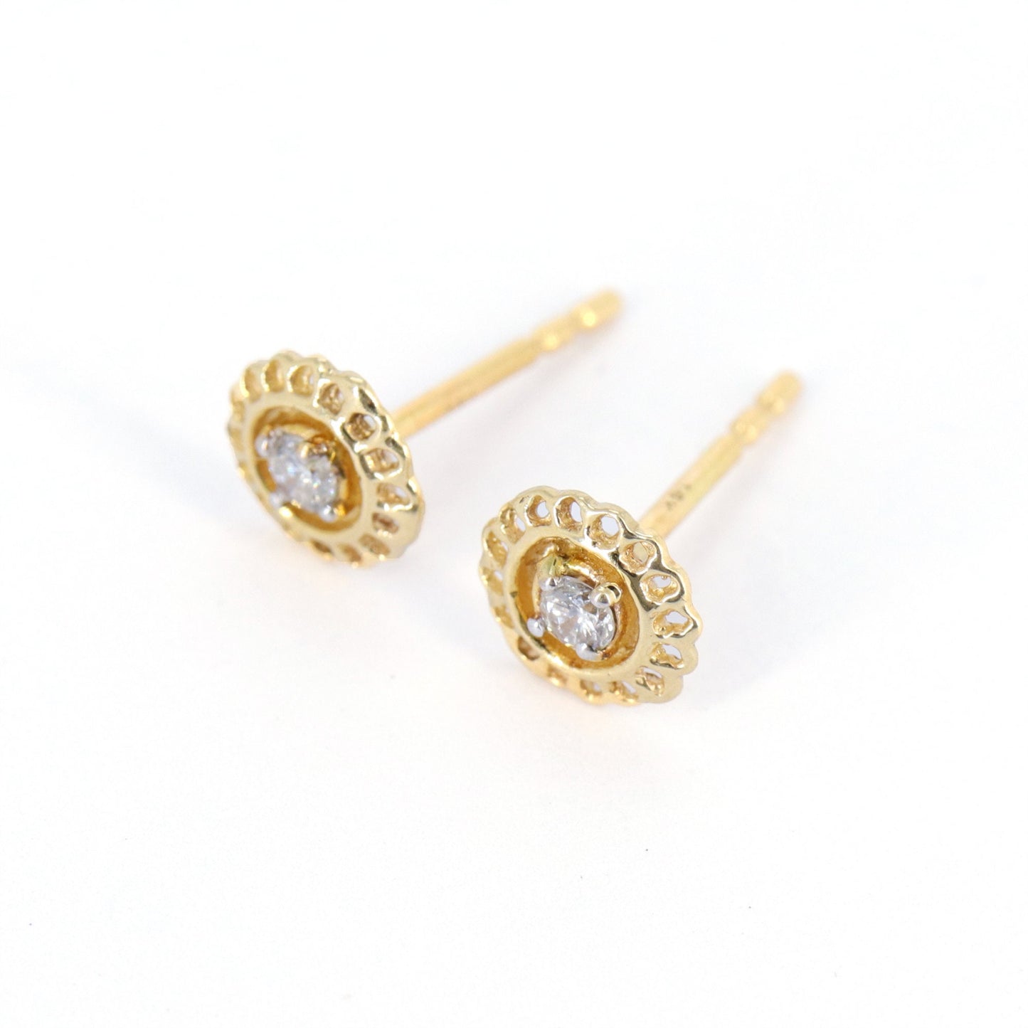 0.12 Real Studs Yellow Studs Earring 14K Gold