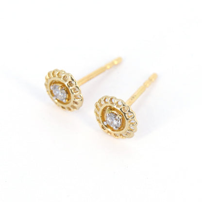 0.12 Real Studs Yellow Studs Earring 14K Gold