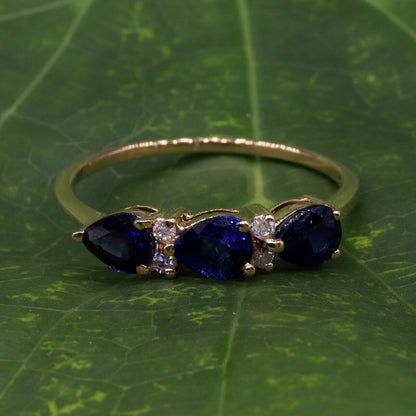 Pear Sapphire Ring 14K Gold