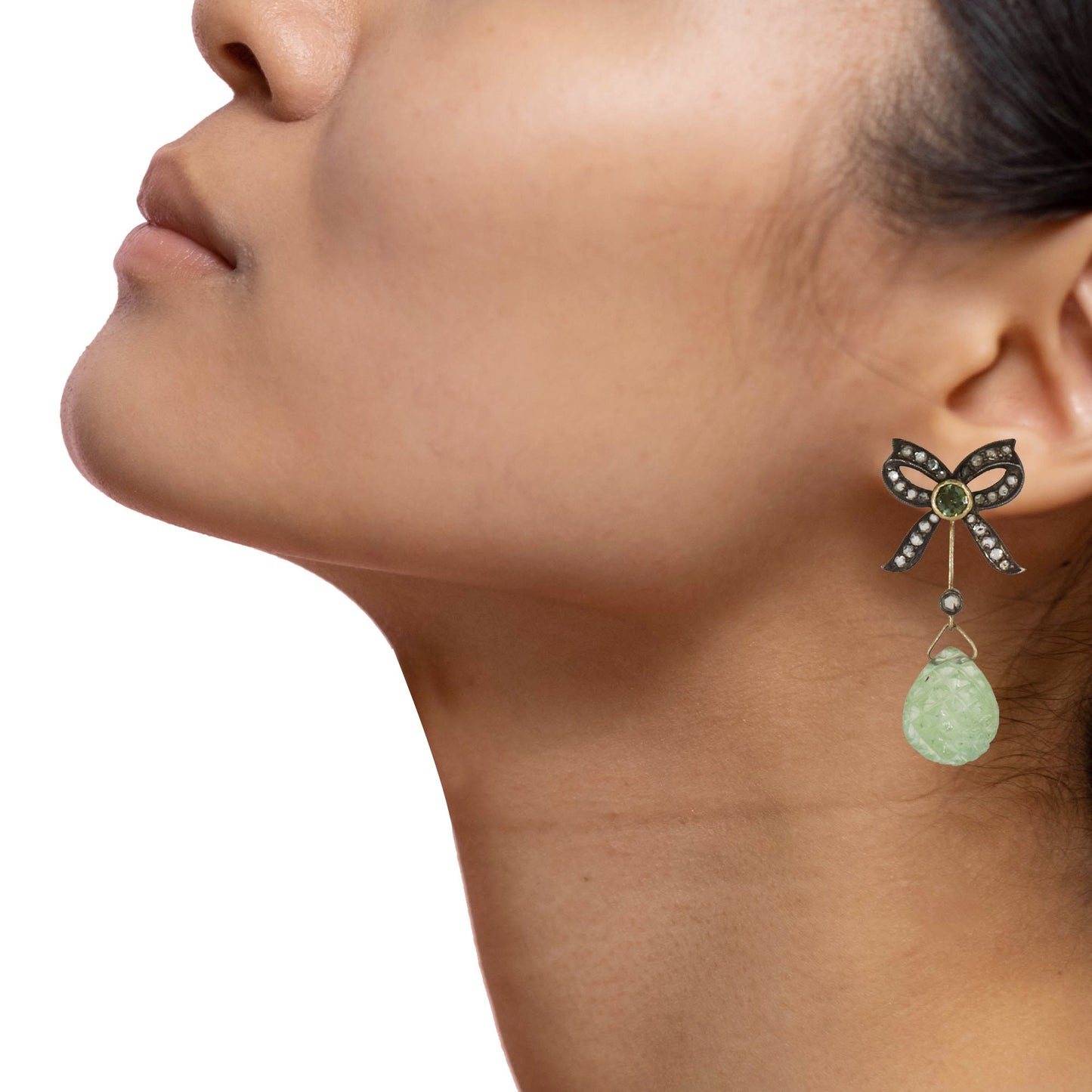 Aquamarine Green Tourmaline Earring