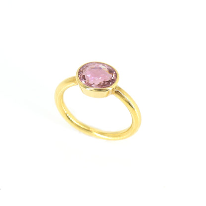 Pink Tourmaline Ring 18K Gold