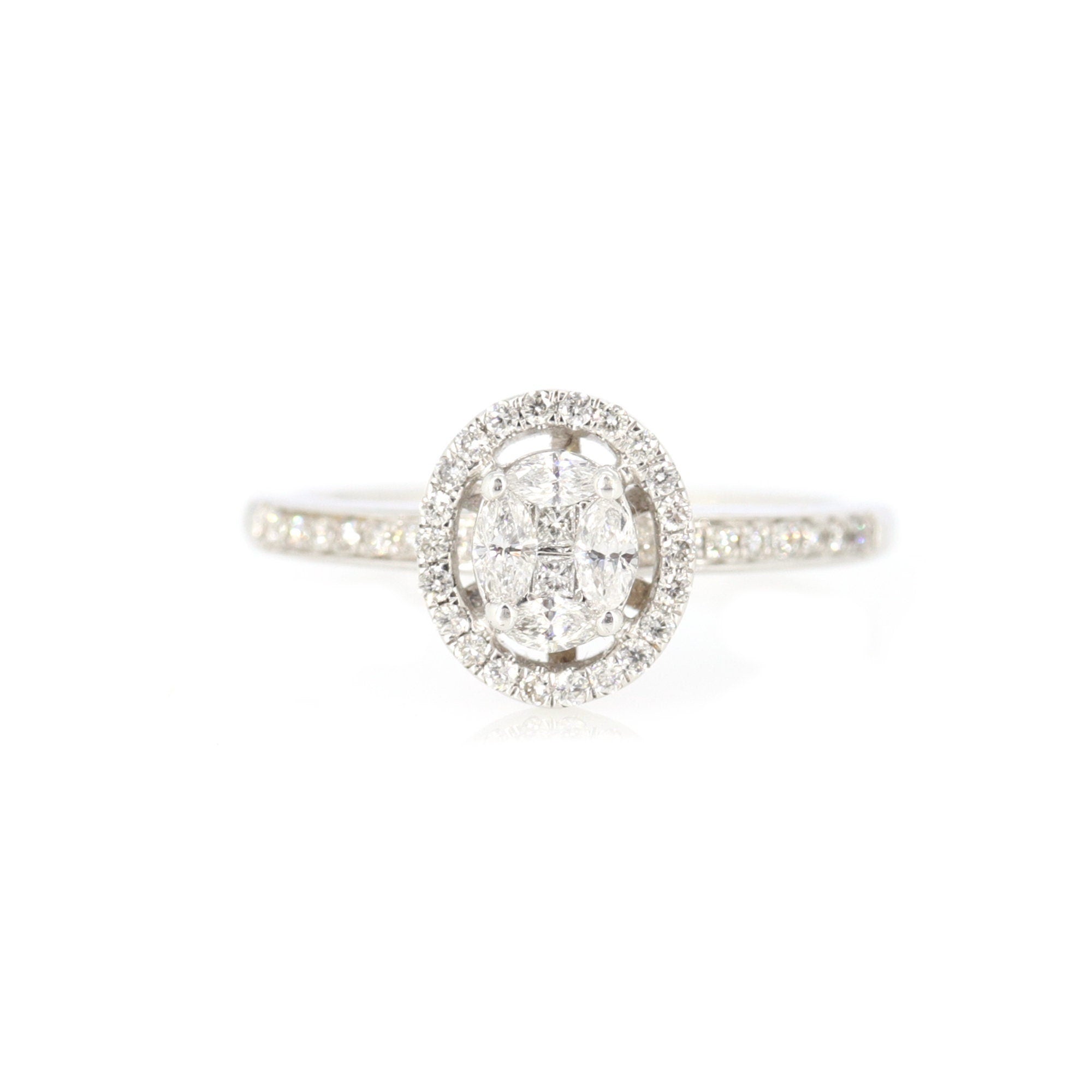 0.34 Halo Engagement Ring 18K Gold