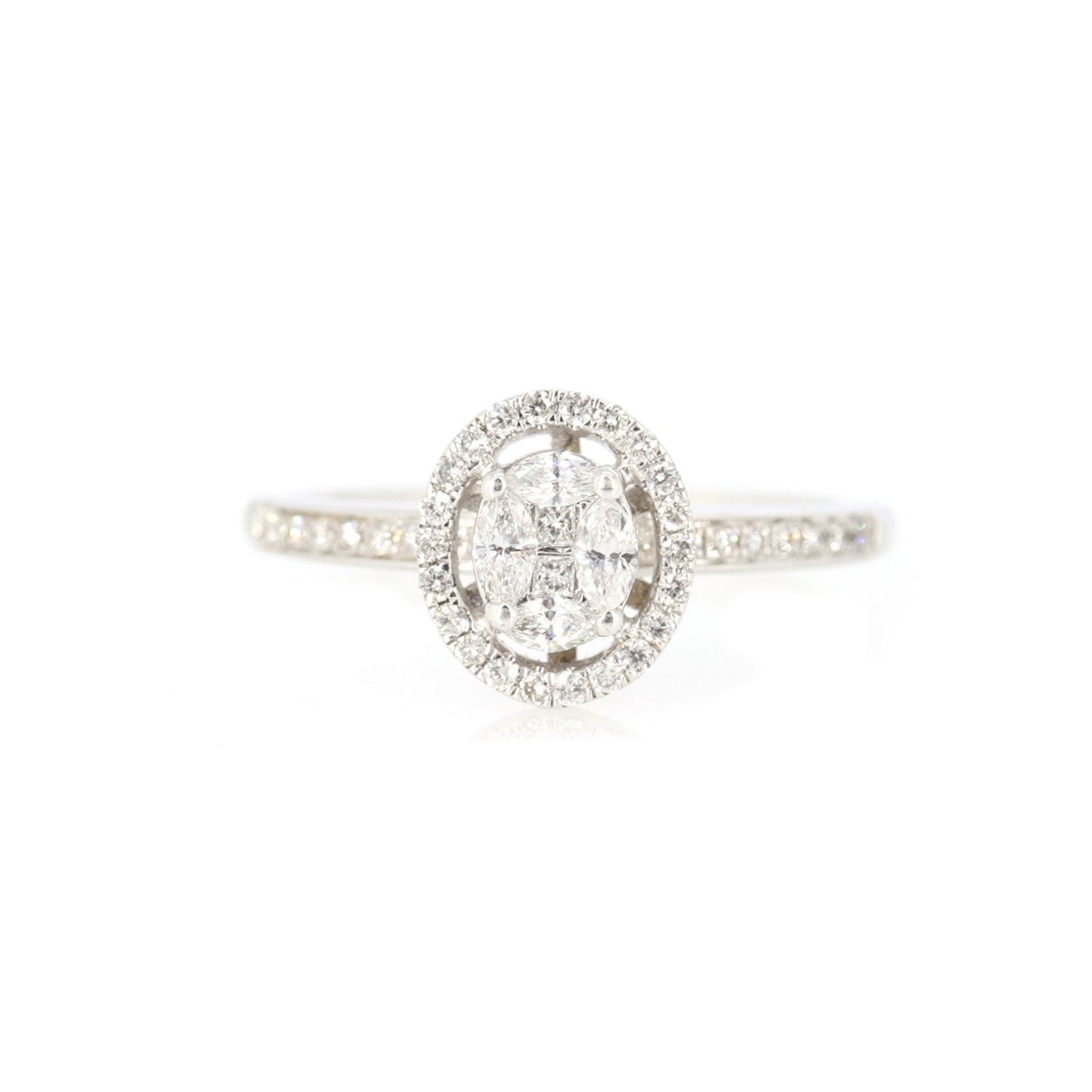 0.34 Halo Engagement Ring 18K Gold