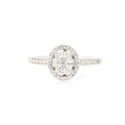 0.34 Halo Engagement Ring 18K Gold