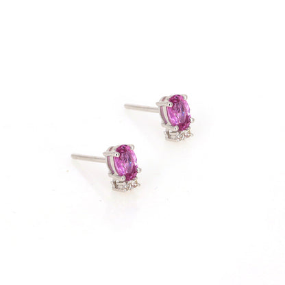 Pink Sapphire Earring 14K Gold