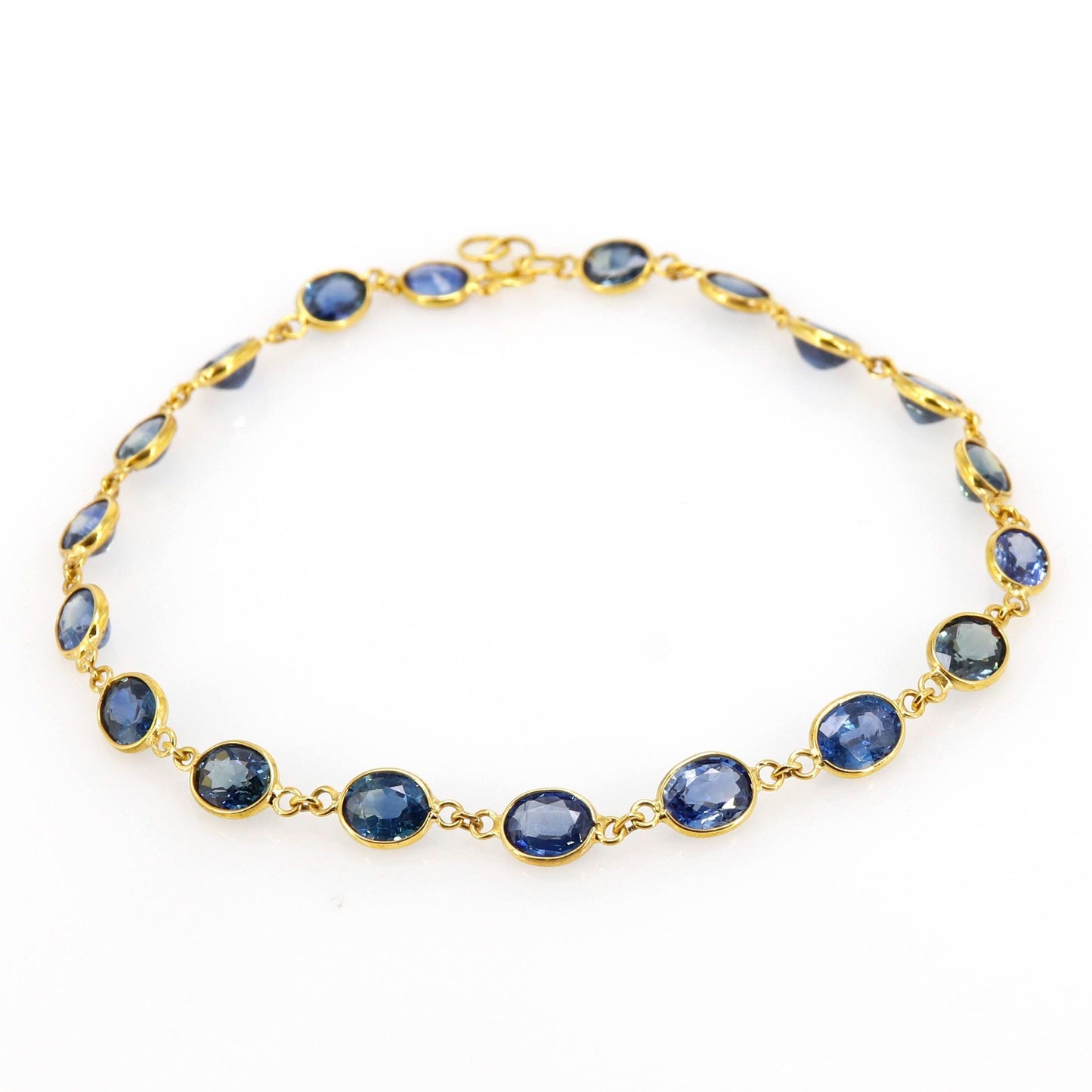 Yellow Blue Sapphire Bracelet 14K Gold