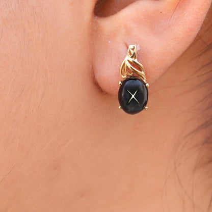 Black Star Earring 14K Gold