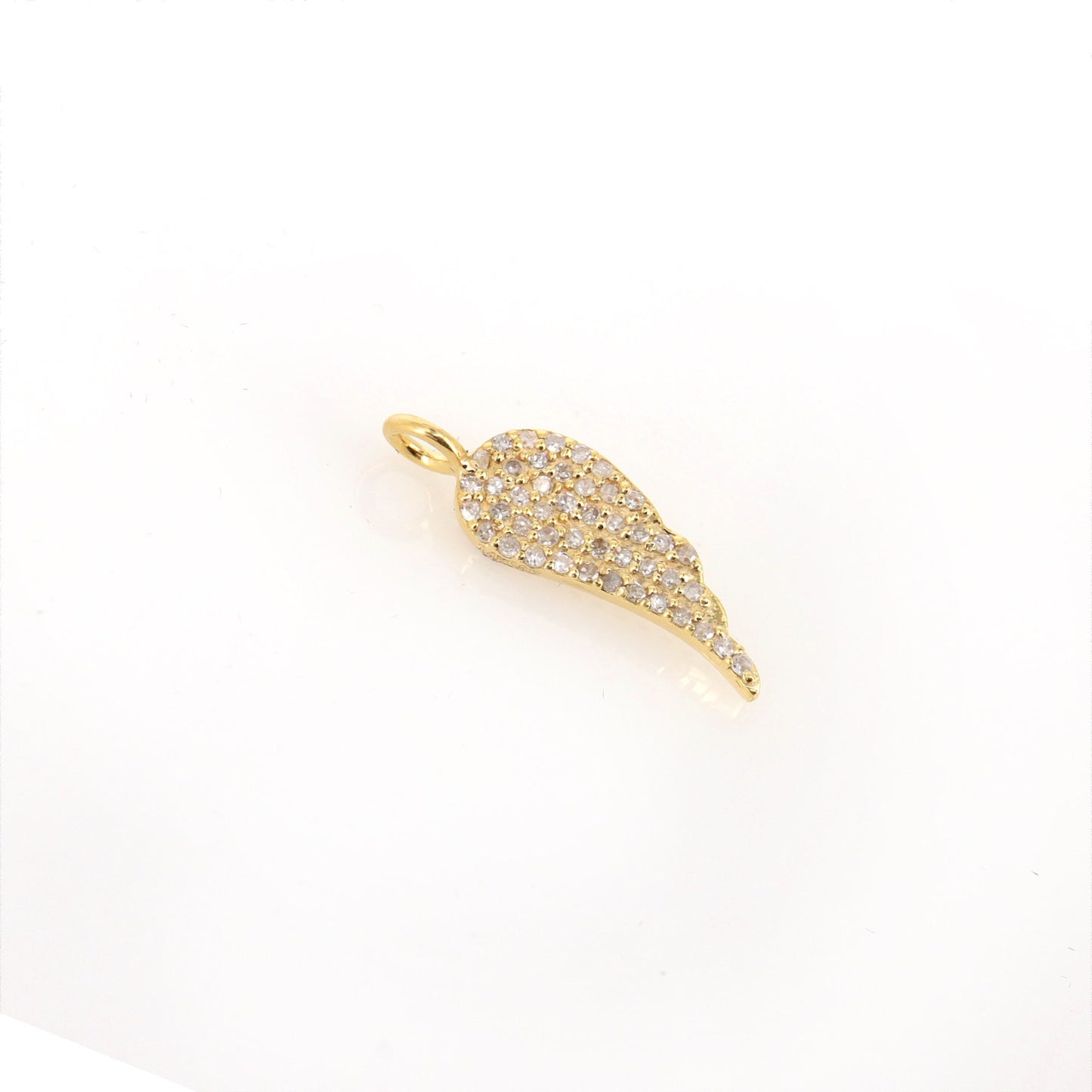 Small Angel Wing Charm Wing Pendant 14K Gold