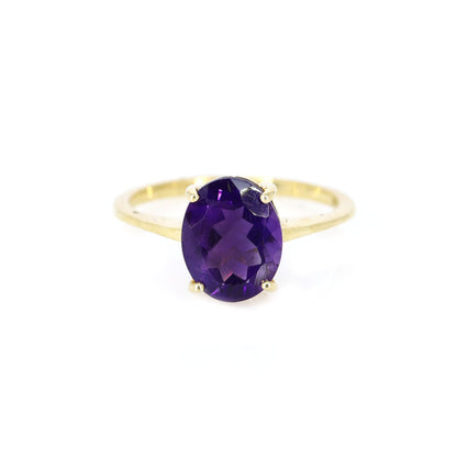 Purple Amethyst Ring 14K Gold