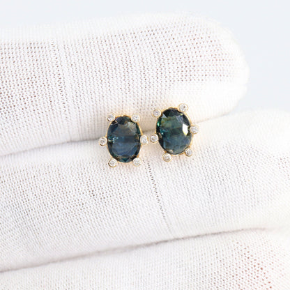 Earth Mined Blue Sapphire Earring 14K Gold