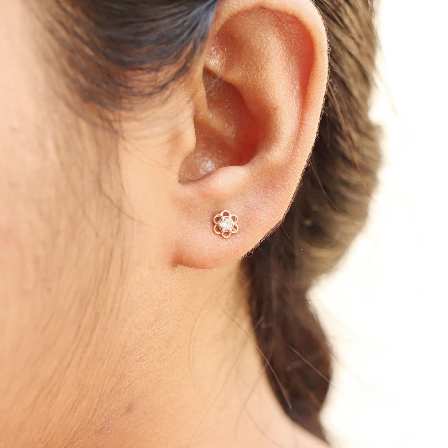 Filigree Design Earring 14K Gold