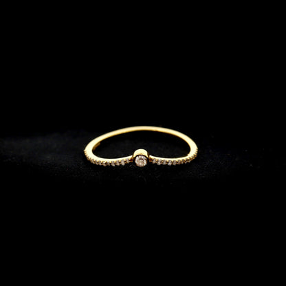 Dainty Wedding Band / Micro Pave Ring 14K Gold