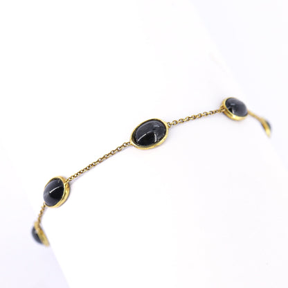 Yellow Black Star Bracelet 14K Gold