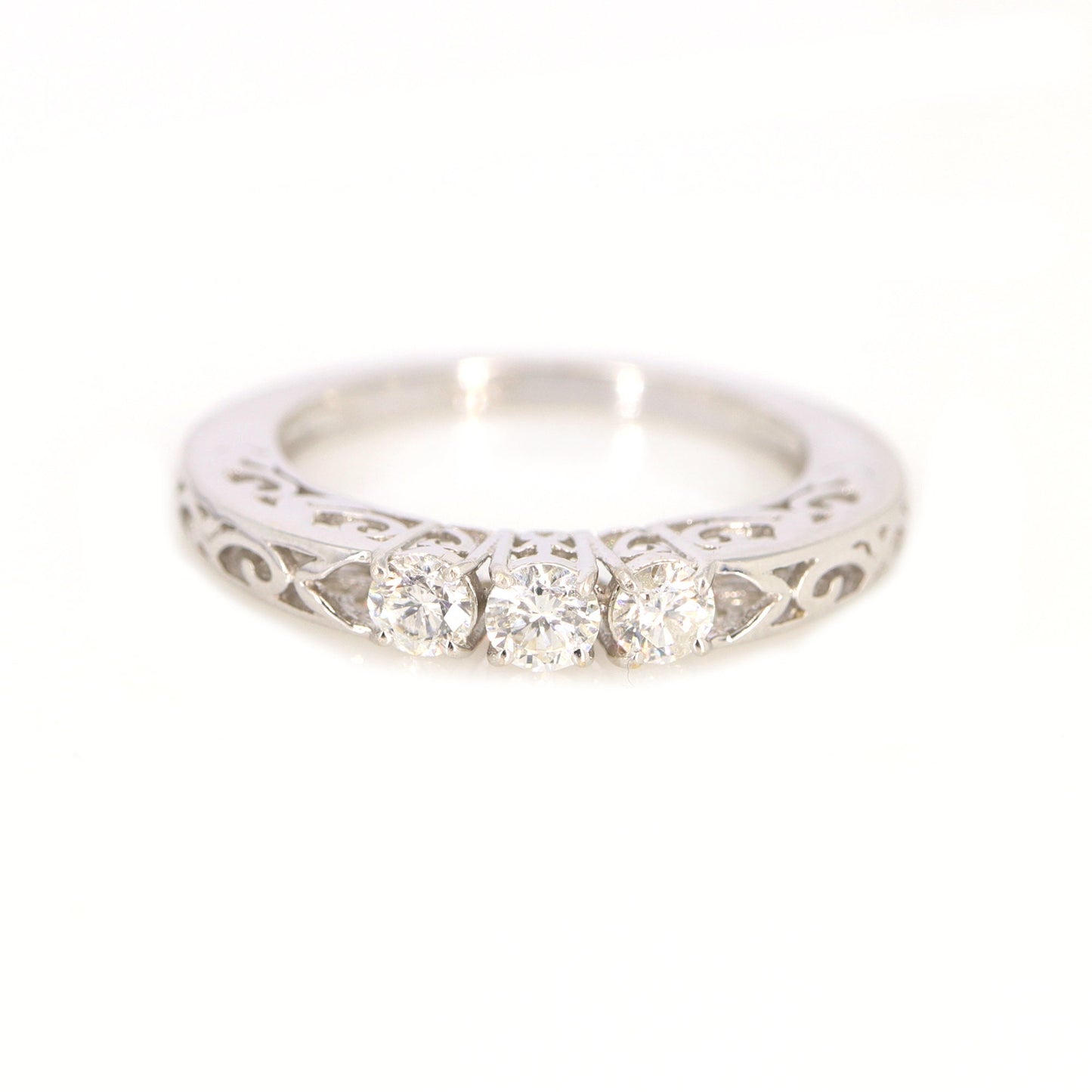 Brilliant Round Cut Stackable Wedding Ring 14K Gold