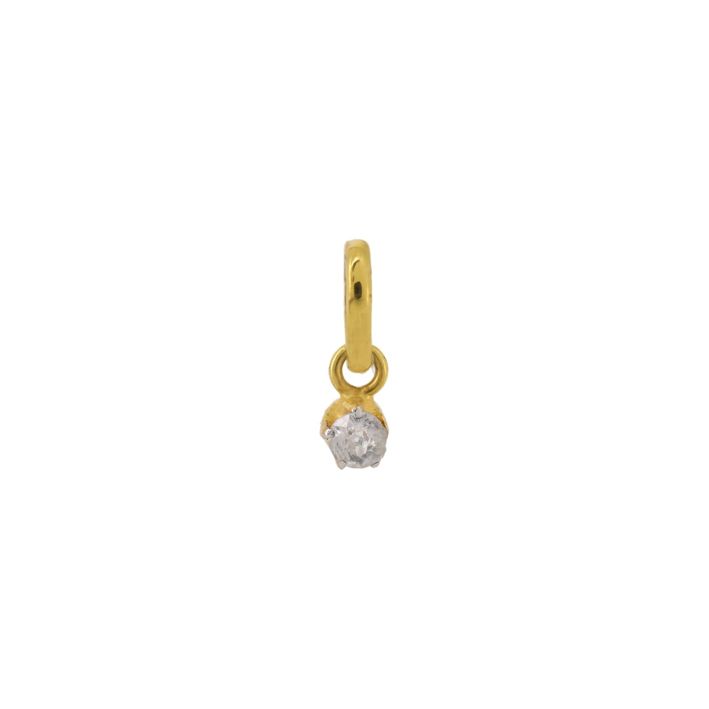 Tiny Solitaire Pendant 14K Gold