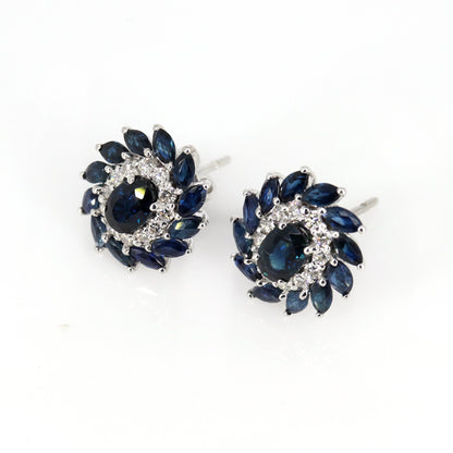 White Sapphire Studs/ Earring 14K Gold