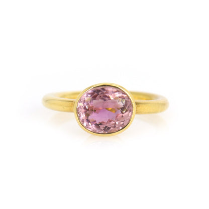 Pink Tourmaline Ring 18K Gold