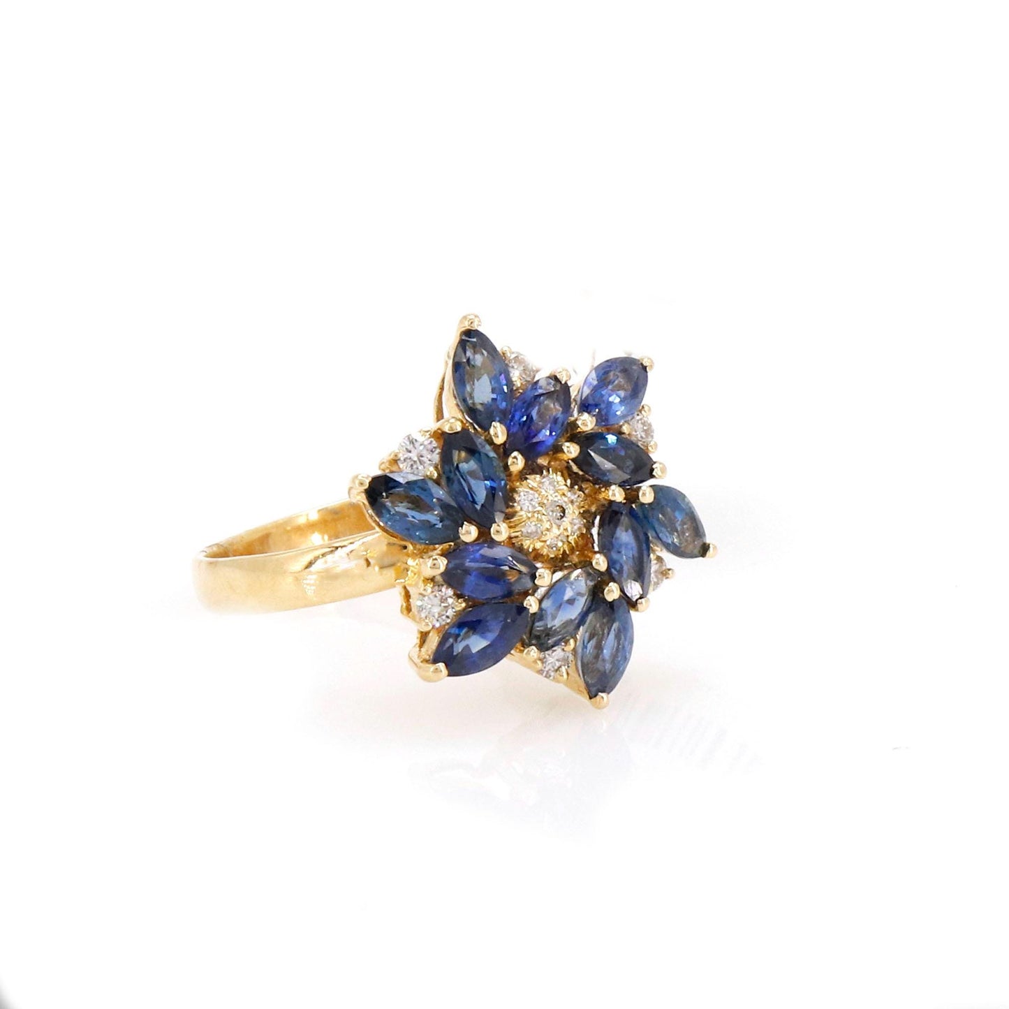 Sapphire & Yellow Ring 14K Gold