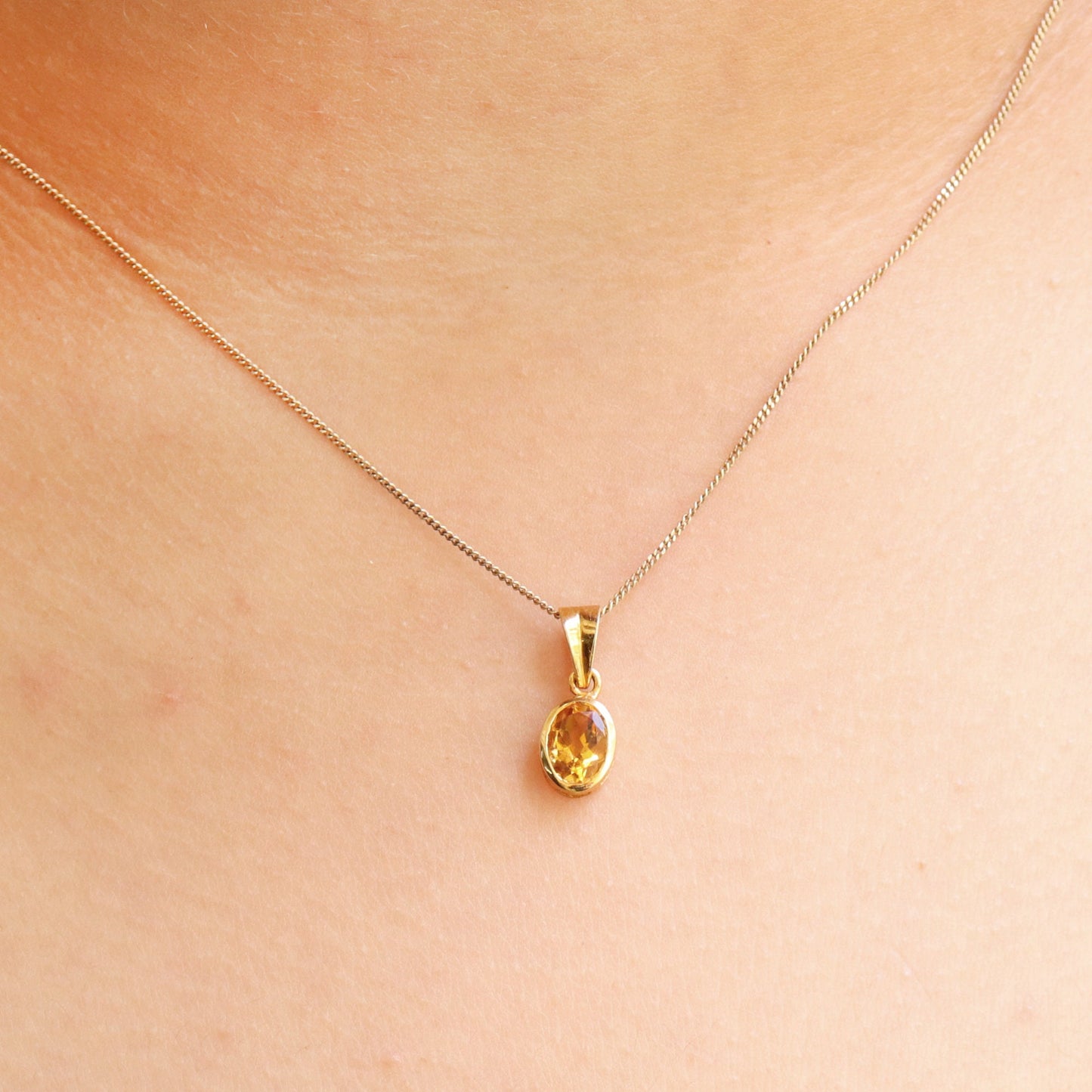 Yellow Jewellery Citrine November Jewelry Citrine Necklace 14K Gold