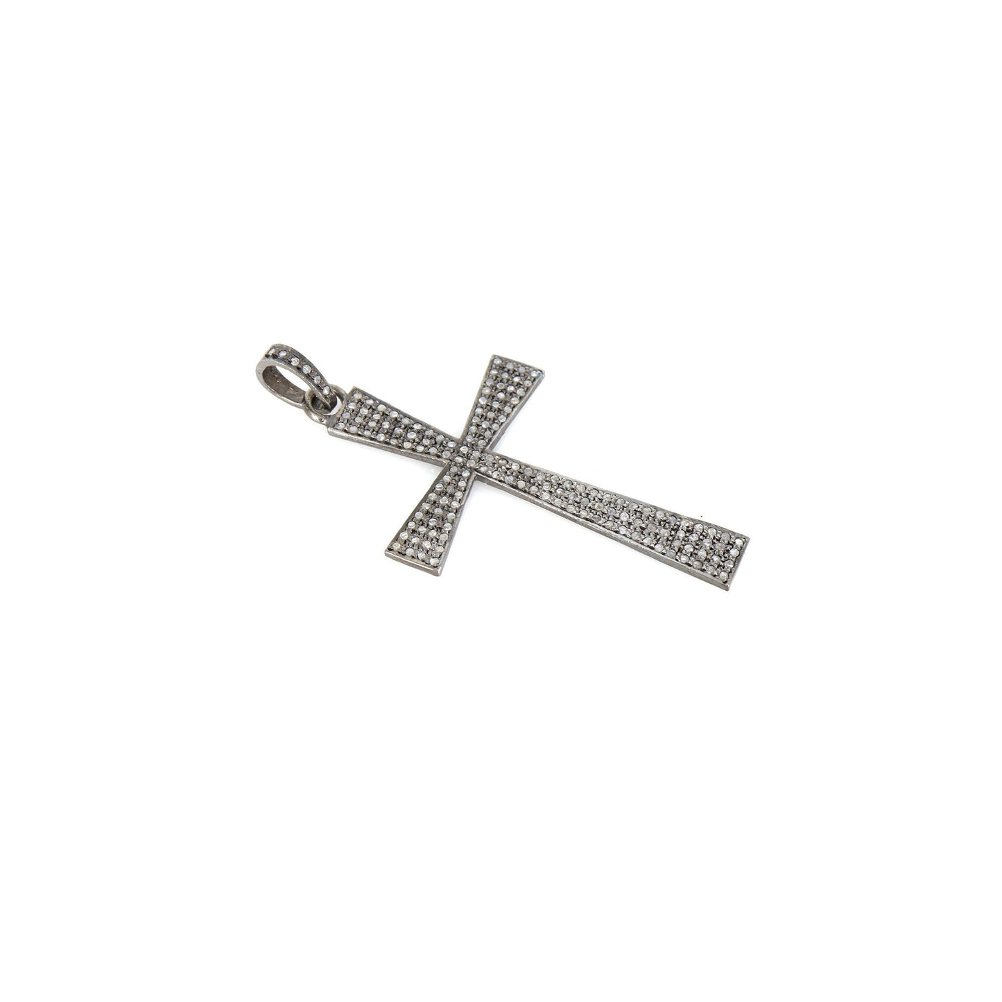 Cross Charms Cross Pave Charm Pendant Silver