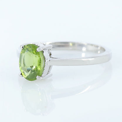 Oval Peridot Sterling Ring Silver