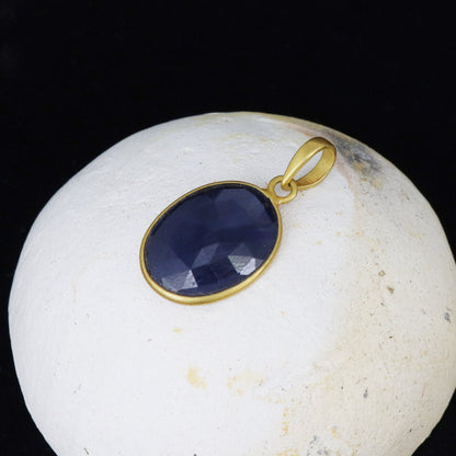 Yellow Blue Sapphire Necklace 18K Gold
