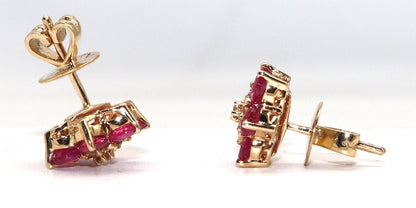 Ruby White Stud Earring 14K Gold