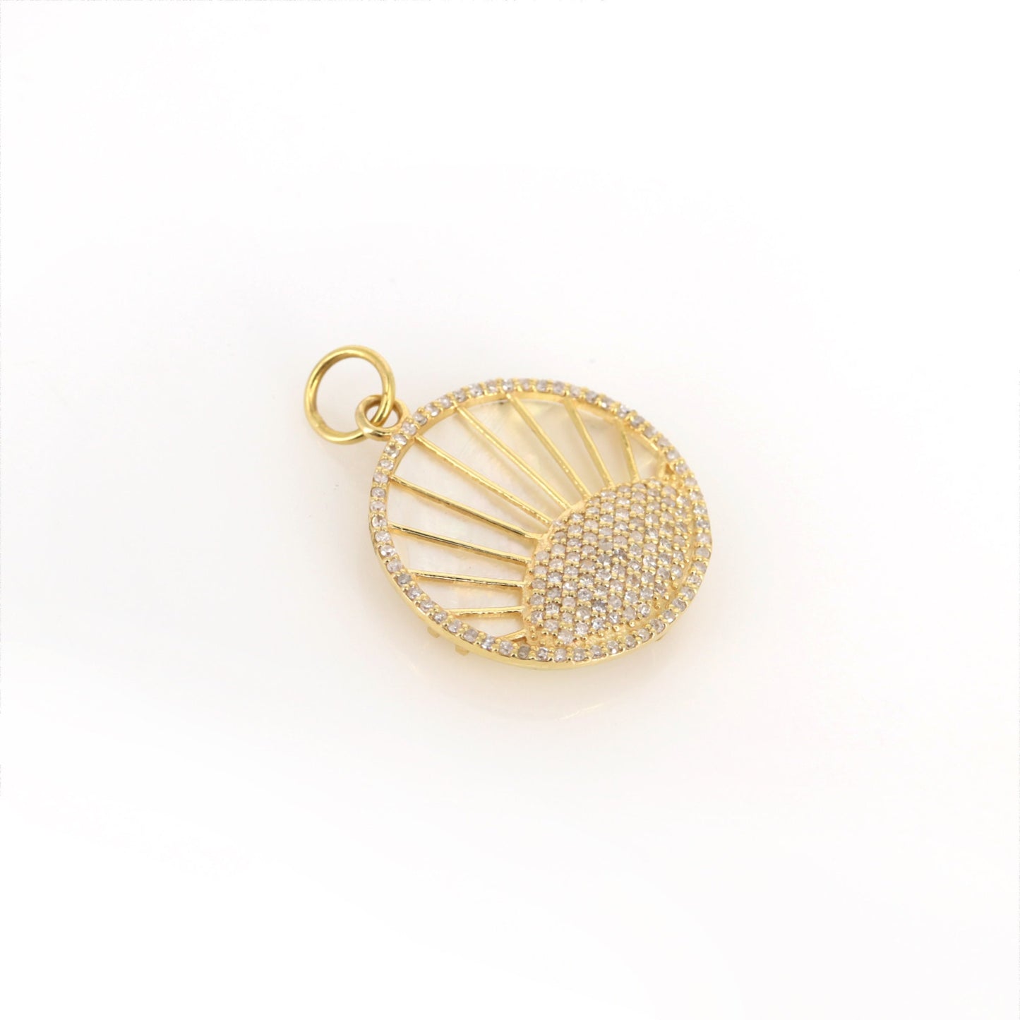 Coin Medallion Evil Eye Pendant Gold