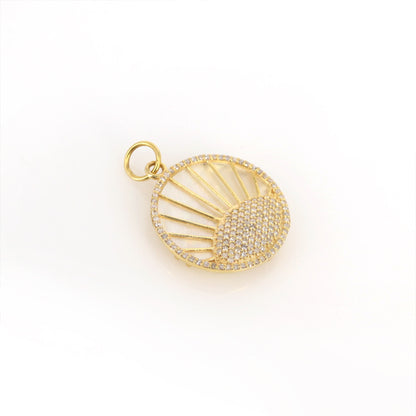 Coin Medallion Evil Eye Pendant Gold
